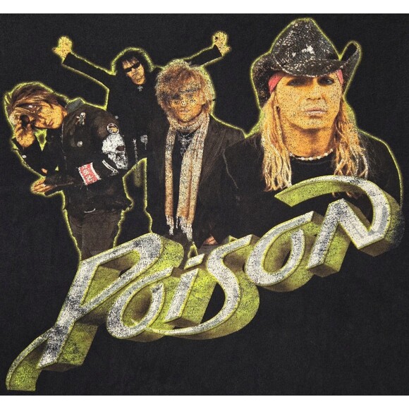 Poison 2007 Tour Shirt Y2K Black 2X Double Side Poison'D Bret Michaels Anvil Tag - Picture 3 of 14